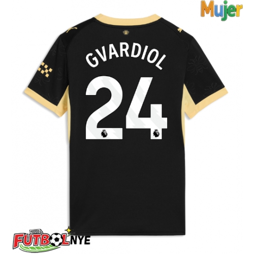Camiseta Manchester City Josko Gvardiol #24 Visitante Equipación para mujer 2026-27 manga corta